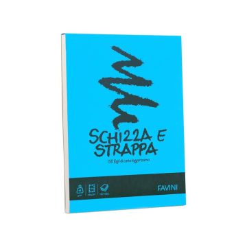 Album da disegno Favini SCHIZZA&STRAPPA in carta naturale liscia 50 g/m² 21x29,7 (A4) -150fg - A200704