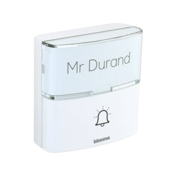Pulsante aggiuntivo senza fili bticino per kit campanello Advanced bianco 393017D