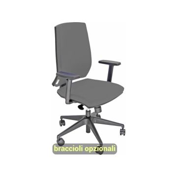 Sedia operativa girevole Unisit Larissa LR1S - rivestimento ignifugo grigio scuro -LR1S/IT