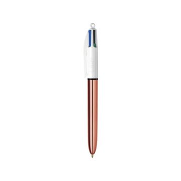 Penna a sfera a scatto BIC 4 Colours Shine fusto Rose Gold - assortiti 4 colori - 951737
