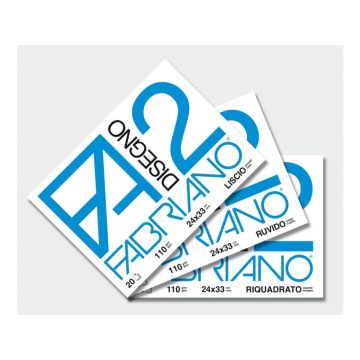 Album da disegno Fabriano F2 a 4 angoli 110 g/m² 20 24x33 cm ff. ruvidi 06000516