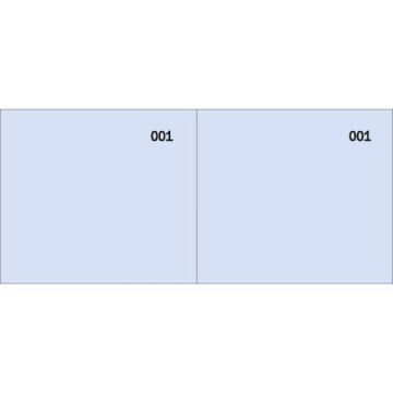 Scontrino colorato a 2 sezioni Data Ufficio blocco 100 copie prenumerate blu - DU160000040