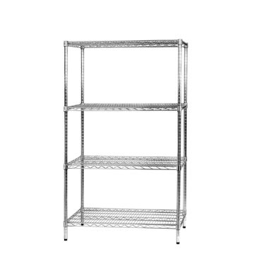 SERENA GROUP SCAFFALE 4 RIPIANI IN ACCIAIO CROMATO 60x90cm - H160cm ARCHIMEDE Kit ROBUSTO