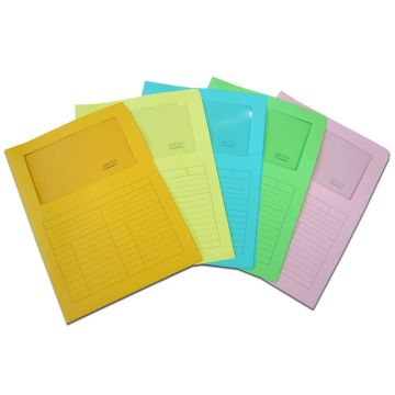 Cartelline con finestra Blasetti SINTEX aperta su due lati carta 120 g/m² 22x31 cm verde conf. da 50 - 0573