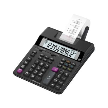 Mini calcolatrice scrivente Casio HR-200RCE-W con batteria, stampa a 2 colori e display a 12 cifre - HR-200RCE