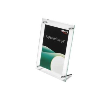 Portastampati deflecto® 25,7x8,5x31,8 cm in polimetilmetacrilato con bordi sagomati trasparente - 799693