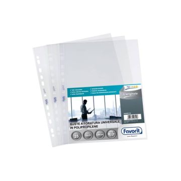 Buste trasp. a foratura universale FAVORIT L'Originale 22x30 cm conf. da 25 - 100460118