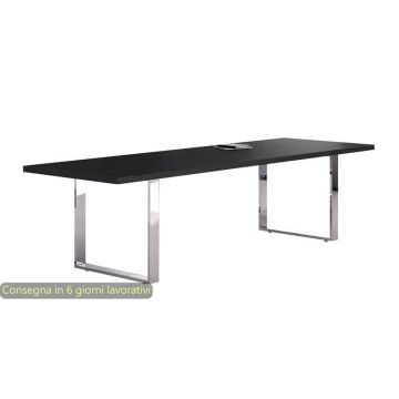 Tavolo riunioni Artexport Flora 220x100x74 cm fianchi metallo nero venato frassino - 905M/8
