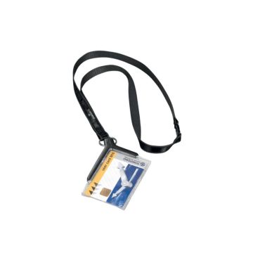 Portabadge Durable DELUXE 54x85 mm con cordoncino trasparente Conf. 10 pezzi - 820758