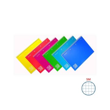 Quaderno spiralato Maxi One Color PPL Forato 80 Gr A4 80+1 ff quadretti 5 m - colori assortiti - 2935