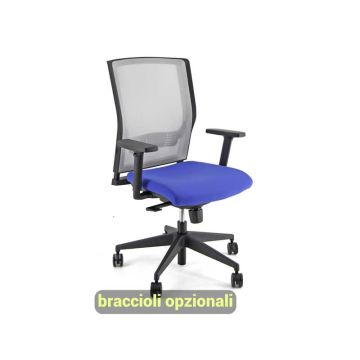 Sedia operativa girevole Unisit X Ray X2 schienale in rete grigio - rivestimento fili di luce blu - X2/F11