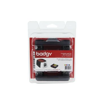 Kit di stampa Badgy composto da 100 tessere Pvc da 0,76 cm + n. 1 nastro multicolore - CBGP0001C