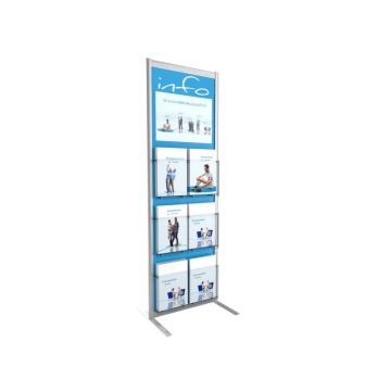 Espositore da terra Paperflow Infodisplay 7 scomparti alluminio K500035