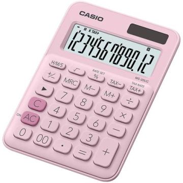 Calcolatrice da tavolo CASIO solare o batteria - 12 cifre - Rosa MS-20UC-PK