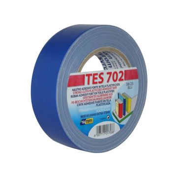 Nastro adesivo in tela Tes 702 SYROM formato 38mm x 25 m - materiale tela plastificata blu - 1753
