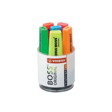 Evidenziatori Stabilo Boss Original 2-5 mm assortiti Cilindro in plastica con 6 pezzi - 7006