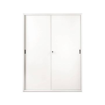 Armadio in metallo a porte scorrevoli 615 - 150x45x200 cm Tecnical 2 bianco