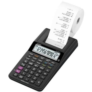 Mini calcolatrice scrivente HR-8RCE-WE con batteria, adattatore AC opzionale nero - HR-8RCE-BK blister
