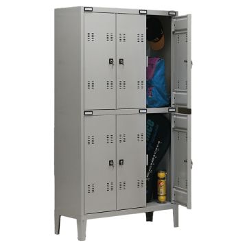 TECNICAL 2 ARMADIO SPOGLIATOIO METALLO a 6 POSTI 102x35cm H180cm GRIGIO
