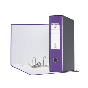 Registratore con custodia Esselte G55 EUROFILE protocollo D8 cartone rivestito in PP lilla - 390755950
