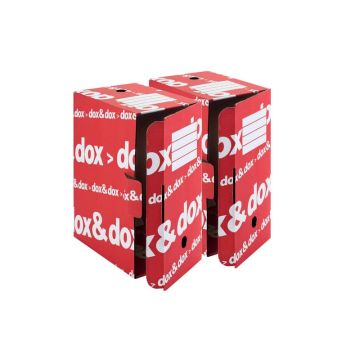 Scatola archivio Dox & Dox dorso 17,5 cm bianco/rosso 1600174