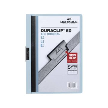 Cartellina con clip Durable DURACLIP A4 - dorso 6 mm - capacità 60 fogli azzurro - 220906