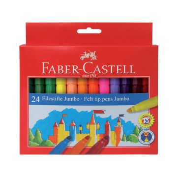 Pennarelli Faber-Castell CASTELLO Jumbo punta grossa 5 mm assortiti astuccio di cartone da 24 - 554324