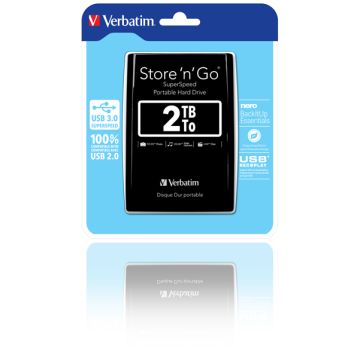 VERBATIM HARD DISK PORTATILE STORE 'N' GO USB 3.0 DA 2TB BLACK