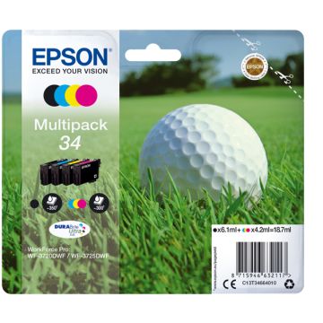 EPSON CONF. 4 CARTUCCE INK MULTIPACK 1 PER COLORE 34 PALLINA DA GOLF