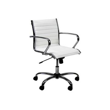 Poltrona direzionale girevole Unisit Pollux New PND schienale basso - rivest. similpelle bianco - con braccioli PND/KQ