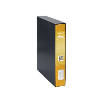Registratore a leva DOX4 Comm.le D5 custodia carta nera goffrata trattata antimpronta giallo - D26406