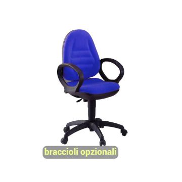 Sedia operativa girevole Unisit Metis MTA Eco Smart - rivestimento ignifugo blu - MTAS/IB