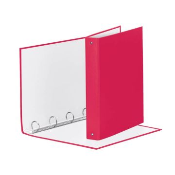 Raccoglitore Esselte MEETING a 4 anelli tondi 30mm cartone rivestito in PP fucsia 22x30cm dorso 4cm - 395792900