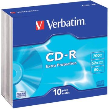 CD-R Extra Protection Verbatim 700 MB conf. da 10 - 43415