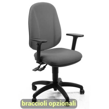 Sedia operativa girevole Unisit Giano GIGI Eco Smart rivestimento PPL grigio chiaro - braccioli opzionali - GIGI/EI
