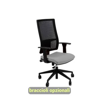 Sedia operativa girevole Unisit Nereide NDA schienele in rete - rivestimento ignifugo grigio scuro - NDA/IT