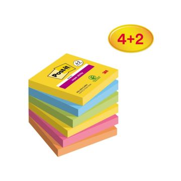 Foglietti Post-it® Super Sticky Carnival 76x 76 mm conf. 4 blocchetti + 2 gratis da 90 ff - 7100259230