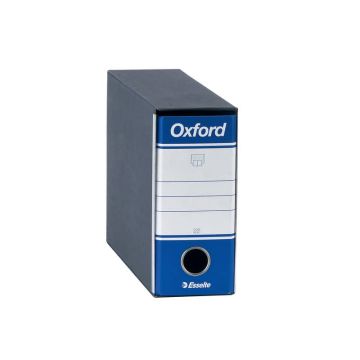 Registratore con custodia Esselte G81 OXFORD memorandum 29,5x19cm - dorso 8 cm blu - 390781050