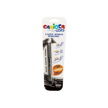 Penne a scatto cancellabili Carioca OOPS inchiostro termosensibile M 0,7 mm nero 43042/01