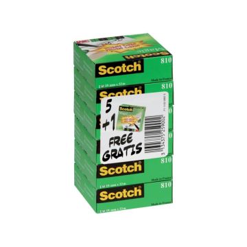 Nastro adesivo Scotch Magic™ trasparente opaco 19 mm x 33 m Promo Pack 5+1 GRATIS - 7100054673