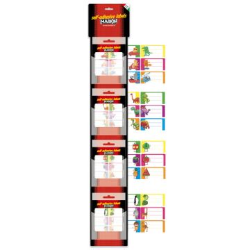 Cravatta da 40 buste di etichette Markin 70x37 mm - decorazioni assortite X11046ESP40