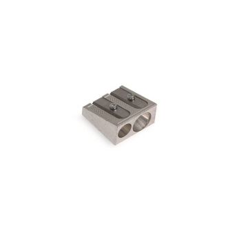 Temperamatite in metallo 2 fori Lebez grigio - confezione 20 pezzi - 020
