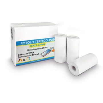 Rotoli carta termica POS Rotolificio Pugliese senza anima 57 mm x 10 m conf. da 12 pezzi - 5710SA