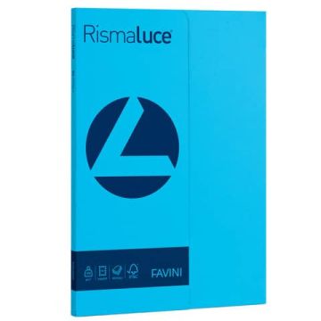 Carta colorata Favini Rismaluce colori forti 200 g/m² A4 azzurro 55 - Risma da 50 fogli - A69G544