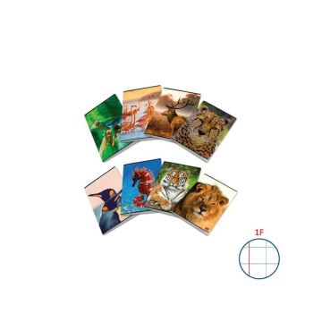 Quaderno 42 fogli PIGNA Animal A4 a quadretti 1F con margine assortiti 02307651F