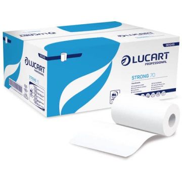 Asciugamano Lucart Strong 70 m 2 veli cartone da 12 rotoli - 861049
