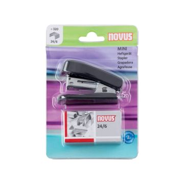 Set cucitrice Novus Mini + 320 punti 24/6 - max 12 fogli nero H101031
