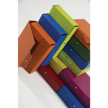Cartella portaprogetti con bottoni BREFIOCART in presspan 25x35 cm dorso 6 cm blu - 020E7613.BL cfz 5