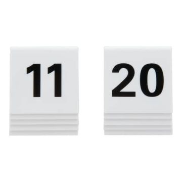Segnaposto Securit in acrilico rigido numeri da 11 a 20 bianco set da 10 pezzi - TN-11-20-WT