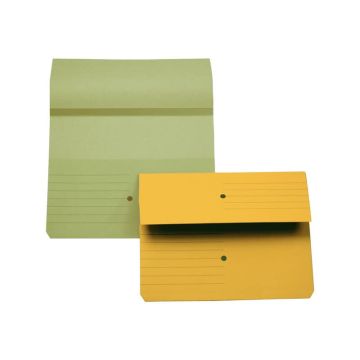 Cartelline con tasca 4Mat A4 in carta woodstock 225 g/m² dorso 3 cm giallo conf. da 10 pezzi - 3240 04